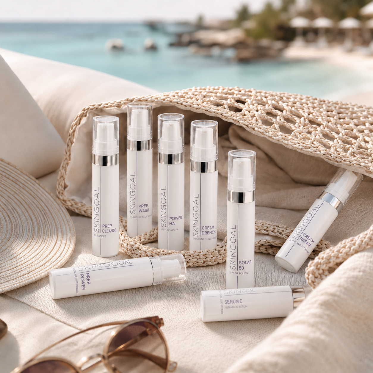 SkinGoal travel size skincare selection